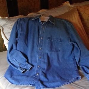 Denium blue shirt 100 cotton Med, bust 40"